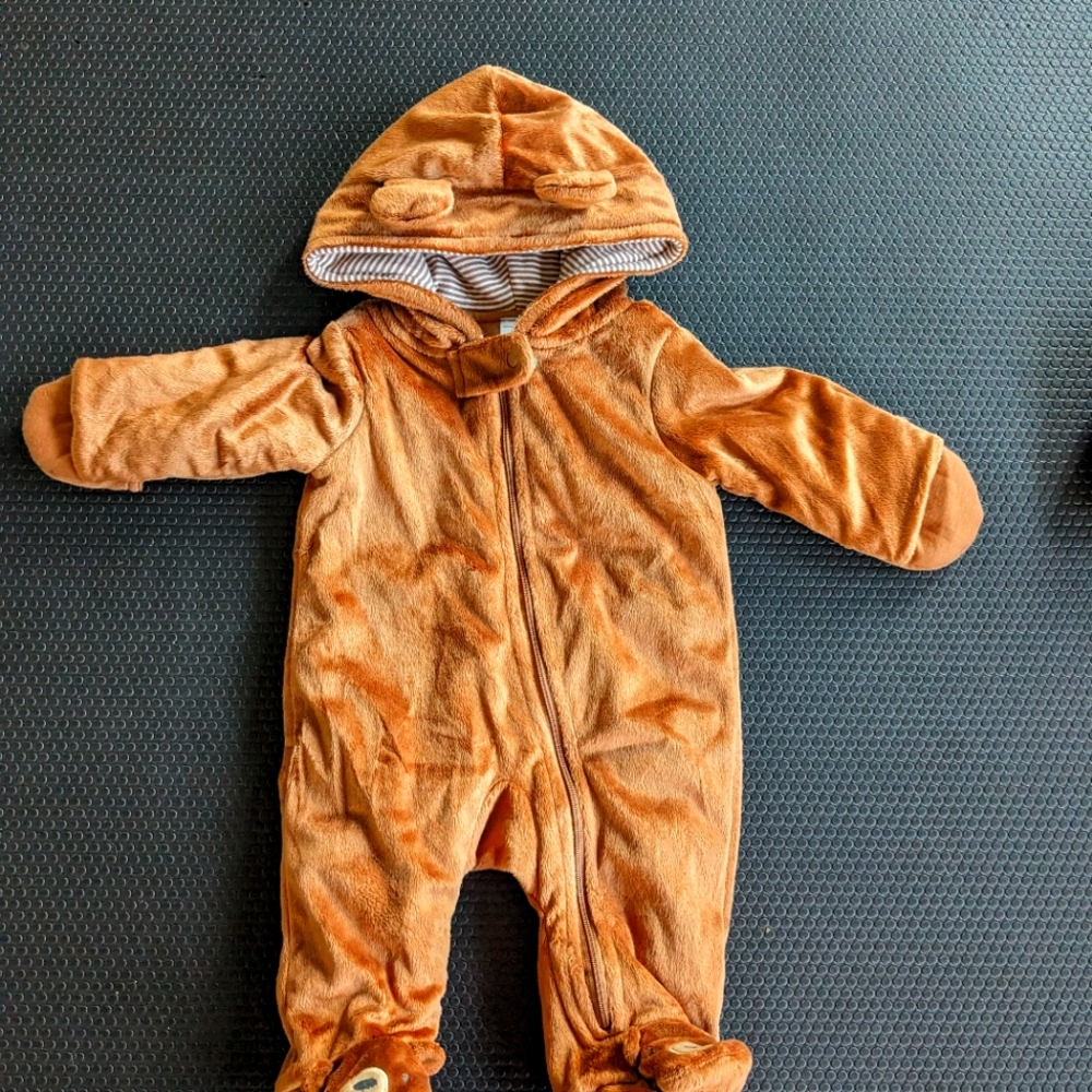Baby plush bunting suit bear ears